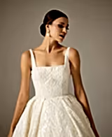Fla Işıltılı Kare Yaka Prenses Model Gelinlik - Mediha Cambaz Bridal
