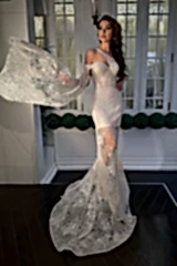 Florence İnci Kupon Dantel Düz Kesim Gelinlik - Mediha Cambaz Bridal