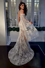 Florence İnci Kupon Dantel Düz Kesim Gelinlik - Mediha Cambaz Bridal
