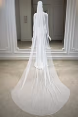 Galea Kırık Beyaz Puantiyeli Vintage Uzun Hayal Tül Duvak - Mediha Cambaz Bridal