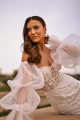 Galia Işıltılı Dantel İşli Straplez Balık Gelinlik - Mediha Cambaz Bridal
