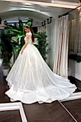 Gayla Otriş Detaylı Saten Prenses Model Gelinlik - Mediha Cambaz Bridal