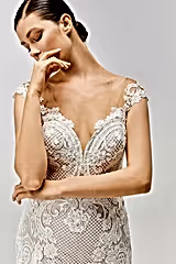 Glace File Detaylı Yarım Balık Gelinlik - Mediha Cambaz Bridal