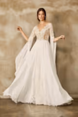 Hellene Şifon Helen Sade Düz Kesim Gelinlik - Mediha Cambaz Bridal