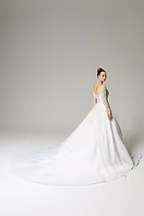 Hermione Boncuk İşlemeli Dantelli A Kesim Gelinlik - Mediha Cambaz Bridal