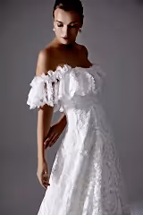 Hermosa Dantel Vintage Düz Kesim Gelinlik - Mediha Cambaz Bridal