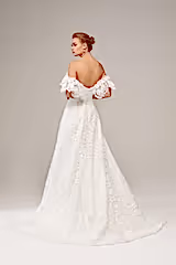 Hermosa Dantel Vintage Düz Kesim Gelinlik - Mediha Cambaz Bridal