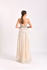 Ice Lake Taş İşlemeli Düz Kesim Gelinlik - Mediha Cambaz Bridal
