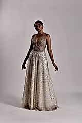 Ice Lake Taş İşlemeli Düz Kesim Gelinlik - Mediha Cambaz Bridal