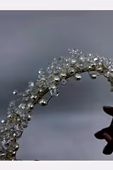 İncili Kristalli Telli Klasik Taç - Mediha Cambaz Bridal