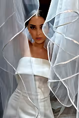 Infanta Kenar Ucu Biyeli Uzun İpek Tül Duvak - Mediha Cambaz Bridal