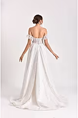 Isabel Çiçekli Dantel A Kesim Gelinlik - Mediha Cambaz Bridal