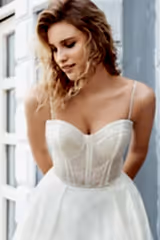 Italy Light Simli Tül Modern A Kesim Gelinlik - Mediha Cambaz Bridal