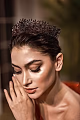 Jadis Kristal Detaylı Zirkon Taşlı Kına Tacı - Mediha Cambaz Bridal