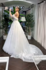 Jan Rose Düşük Kollu Tül A Kesim Gelinlik - Mediha Cambaz Bridal