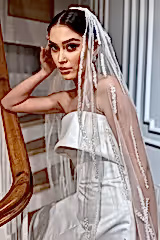 Jessica Dantel İşlemeli Özel Tasarım Hayal Tül Duvak - Mediha Cambaz Bridal