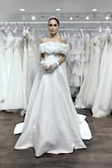 Josephini Kayık Yaka Saten A Kesim Gelinlik - Mediha Cambaz Bridal