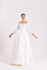 Juliet Gigot Kol Saten Prenses Model Gelinlik - Mediha Cambaz Bridal