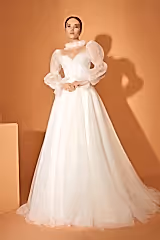 Katie Balon Kol Dantel A Kesim Gelinlik - Mediha Cambaz Bridal