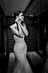 Keila Halter Yaka Dantel İşlemeli Balık Gelinlik - Mediha Cambaz Bridal