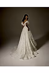Kelly Fırfırlı Kol Vintage A Kesim Gelinlik - Mediha Cambaz Bridal