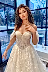 Kenzie Organze M Yaka A Kesim Gelinlik - Mediha Cambaz Bridal