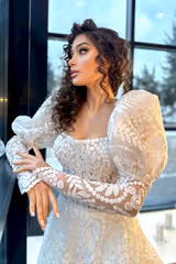 Kiara Organze Balon Kol A Kesim Gelinlik - Mediha Cambaz Bridal