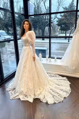 Kiara Organze Balon Kol A Kesim Gelinlik - Mediha Cambaz Bridal