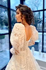 Kiara Organze Balon Kol A Kesim Gelinlik - Mediha Cambaz Bridal