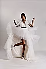 Kleopatra Önü Kısa Arkası Uzun Tül Elbise - Mediha Cambaz Bridal