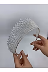 Kraliyet Prenses Gelinlik Yüksek Gelin Tacı - Mediha Cambaz Bridal