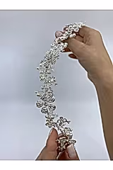 Kristal Taşlı ve İnci Çiçekli Saç Aksesuarı - Mediha Cambaz Bridal