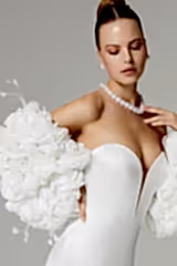 Laranda Kolu Gül Aplikeli Balık Gelinlik - Mediha Cambaz Bridal