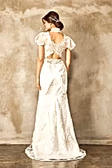 Lattice Güpür Dantel Düz Kesim Gelinlik - Mediha Cambaz Bridal
