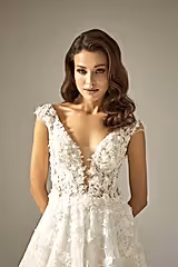 Laurel Sade Dantel Vintage A Kesim Gelinlik - Mediha Cambaz Bridal