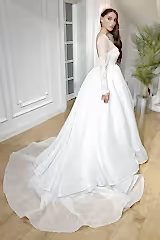 Libra Fransız Dantelli Uzun Kollu Balık Gelinlik - Mediha Cambaz Bridal