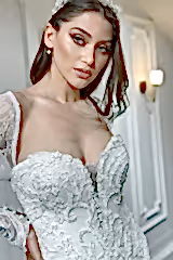Libra Fransız Dantelli Uzun Kollu Balık Gelinlik - Mediha Cambaz Bridal