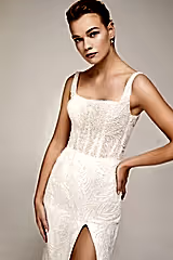Linda Askılı Kare Yaka İki Parça Gelinlik - Mediha Cambaz Bridal