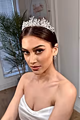 Lui Zirkon ve Kristal Damla Taşlı Gelin Tacı - Mediha Cambaz Bridal