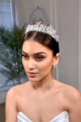 Lui Zirkon ve Kristal Damla Taşlı Gelin Tacı - Mediha Cambaz Bridal