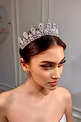 Luna Zirkon Taşlı Gelin Tacı - Mediha Cambaz Bridal