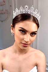Luna Zirkon Taşlı Gelin Tacı - Mediha Cambaz Bridal