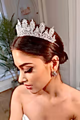 Luna Zirkon Taşlı Gelin Tacı - Mediha Cambaz Bridal