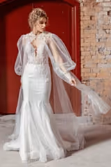 Lux Üç Boyutlu Dantel Balon Kol Balık Gelinlik - Mediha Cambaz Bridal