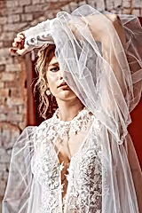 Lux Üç Boyutlu Dantel Balon Kol Balık Gelinlik - Mediha Cambaz Bridal