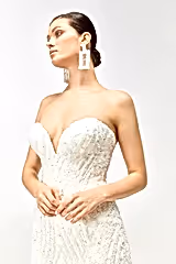 Luxury 91 Briket Desenli Kasnak İşi Balık Gelinlik - Mediha Cambaz Bridal