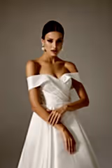 Martha Saten Drapeli A Kesim Gelinlik - Mediha Cambaz Bridal