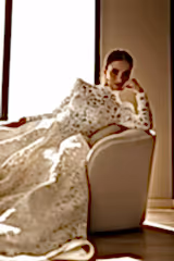 Misty Çiçek Desenli Hakim Yaka Uzun Kollu A Kesim Gelinlik - Mediha Cambaz Bridal