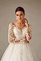 Nanette İşlemeli Dantel Tül A Kesim Gelinlik - Mediha Cambaz Bridal