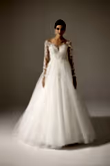 Nanette İşlemeli Dantel Tül A Kesim Gelinlik - Mediha Cambaz Bridal